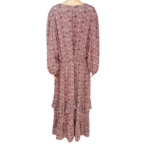 Lane Bryant 3/4 Sleeve Flounce-Hem Midi Dress in floral rose size 26 NWT - Picture 6 of 11